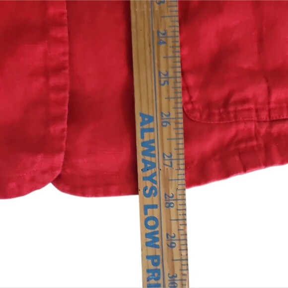 Lauren Ralph Lauren Red 100% Linen Blazer Jacket Women’s 18W Holiday Resort Chic - Picture 13 of 13